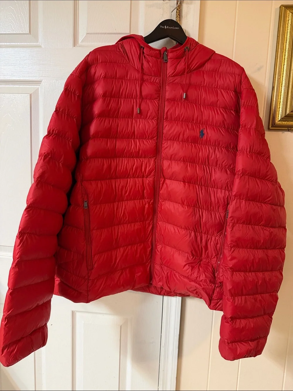 Polo by Ralph Lauren Red Hooded Packable Puffer Jacket